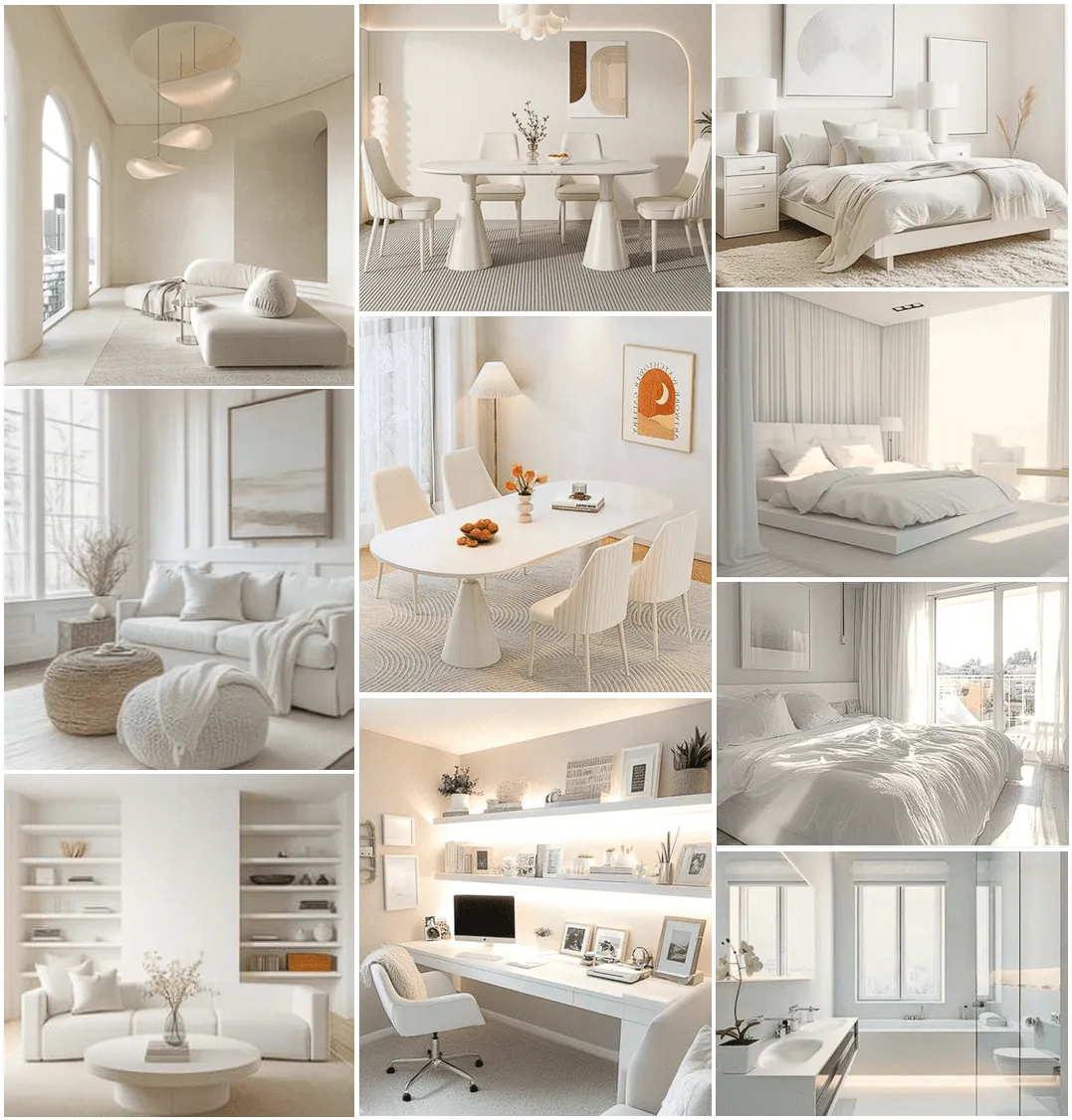 純粹⽩的室內設計